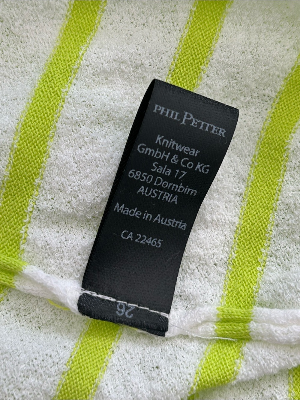 Phil Petter Austria Men’s Premium White & Neon Yellow Striped Long Sleeve Top - Picture 6 of 11